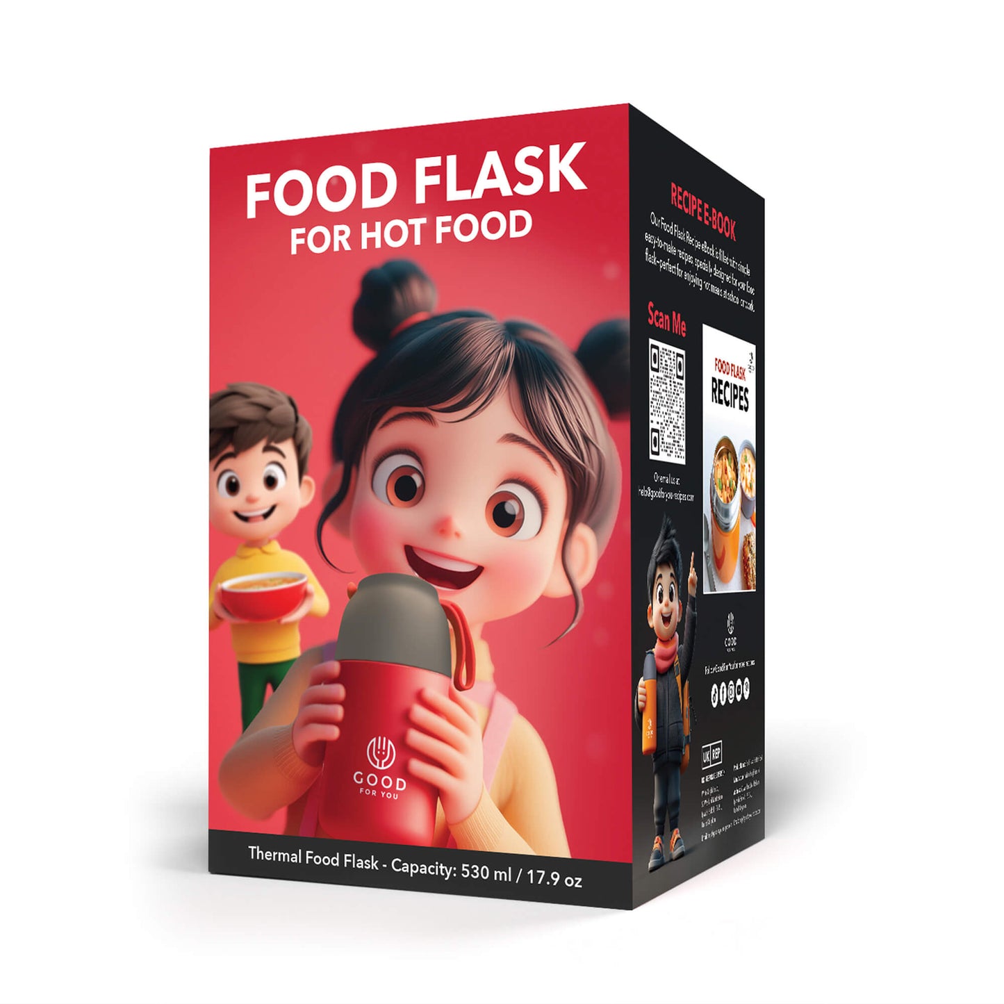 Food Flask For kids-Red 530 ML