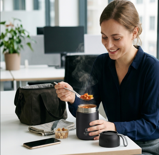 Hot Lunch at Work Without a Microwave, How a Food Flask Changes Everything