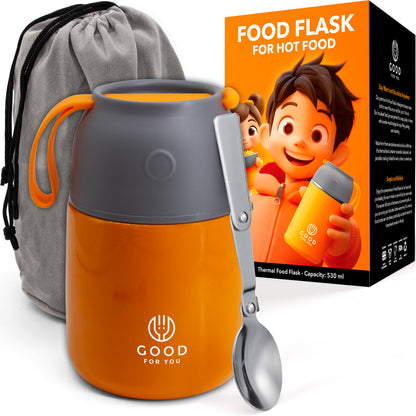 Food Flask For Kids- Orange 530 ML