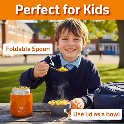Food Flask For Kids- Orange 530 ML