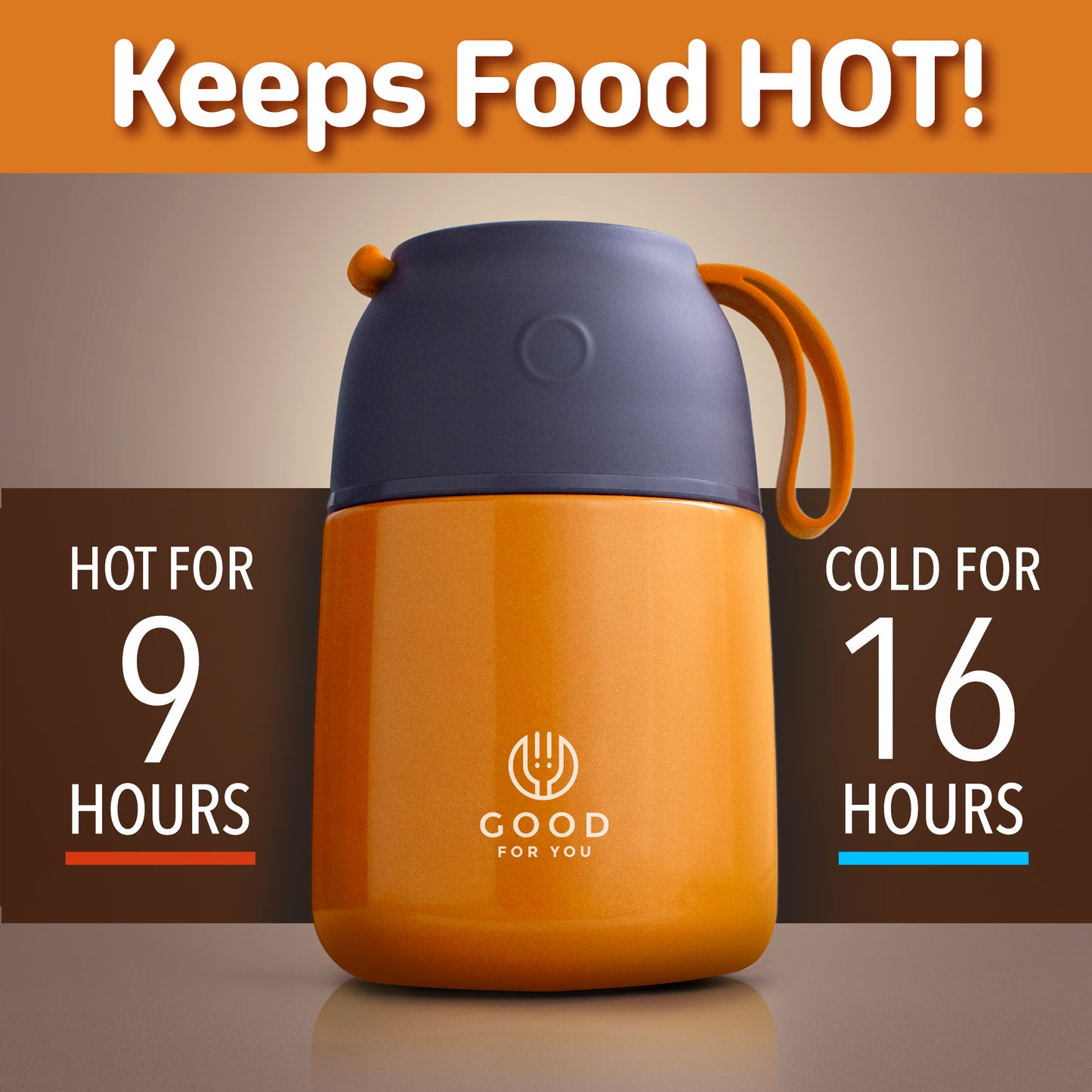 Food Flask For Kids- Orange 530 ML