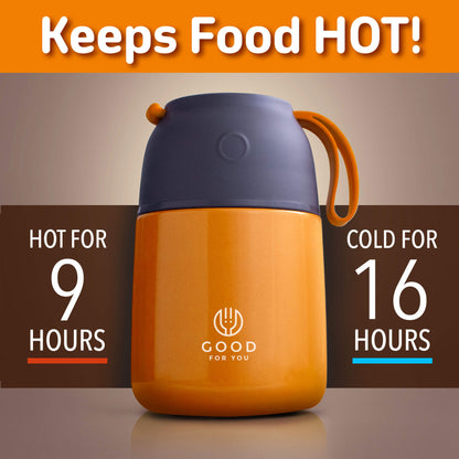 Food Flask For Kids- Orange 530 ML
