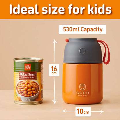 Food Flask For Kids- Orange 530 ML
