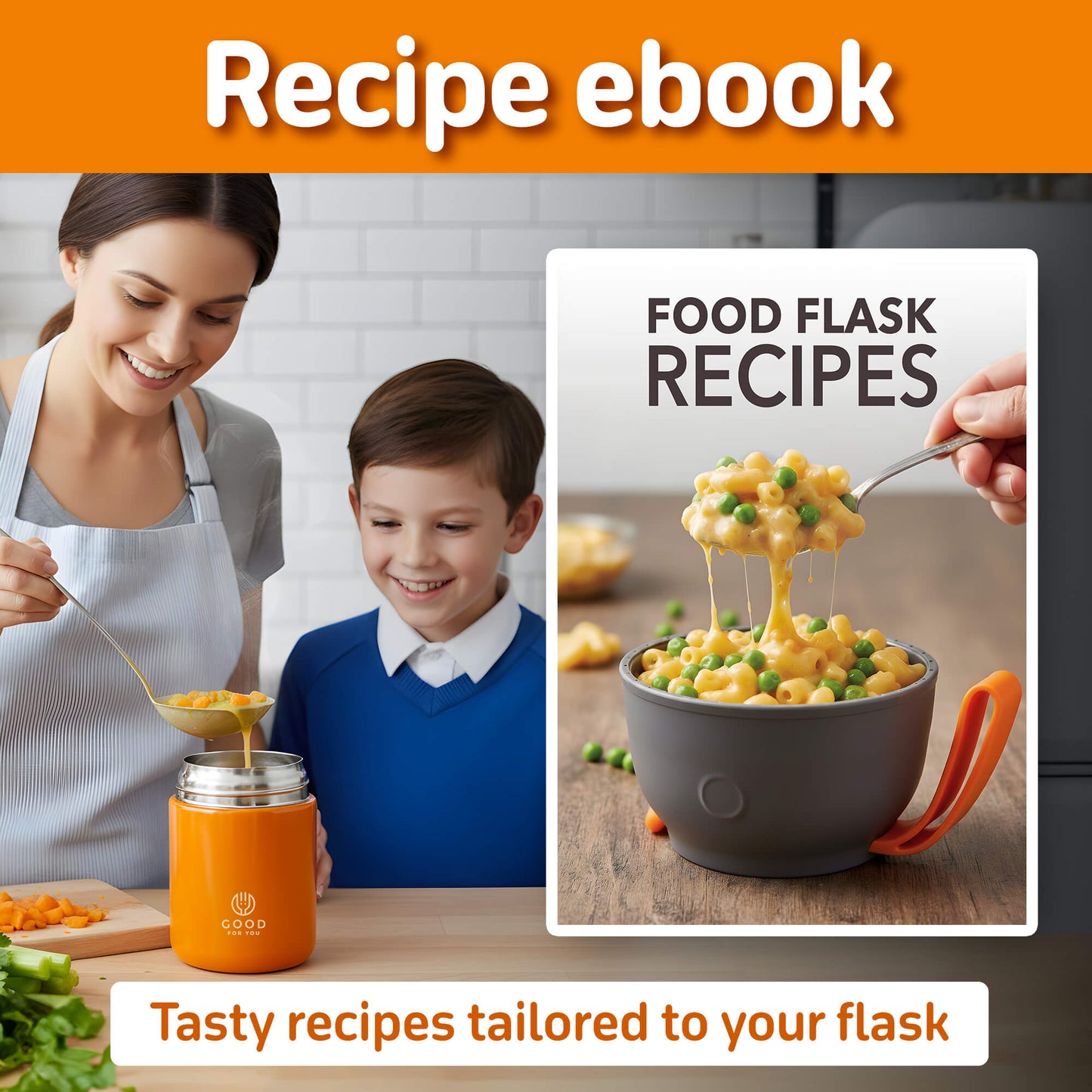 Food Flask For Kids- Orange 530 ML