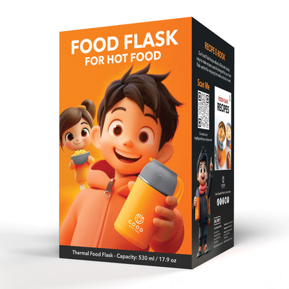 Food Flask For Kids- Orange 530 ML