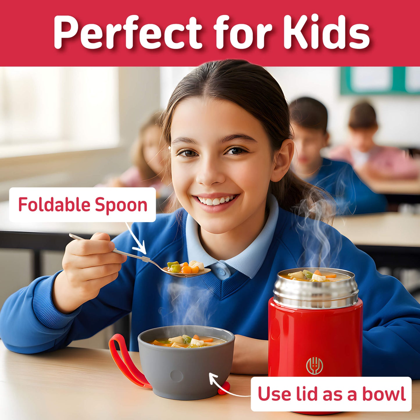 Food Flask For kids-Red 530 ML