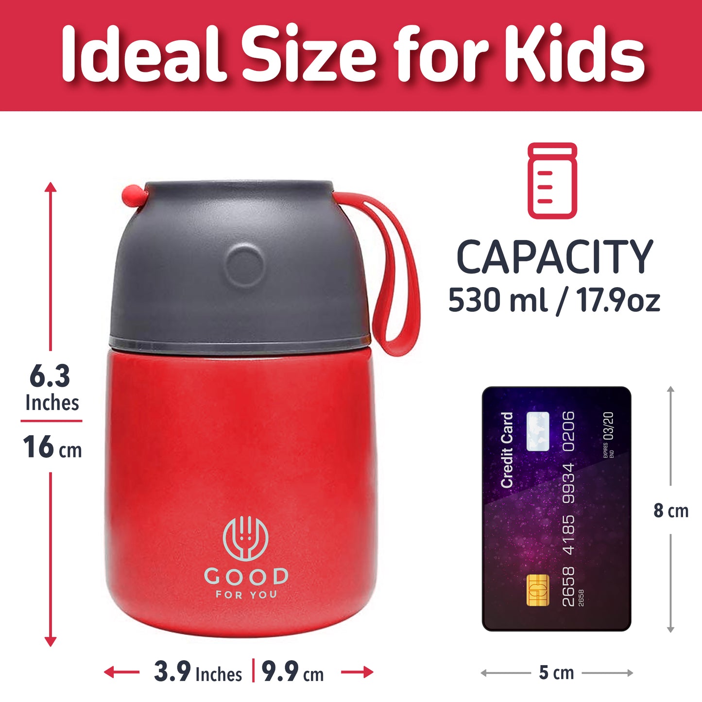 Food Flask For kids-Red 530 ML