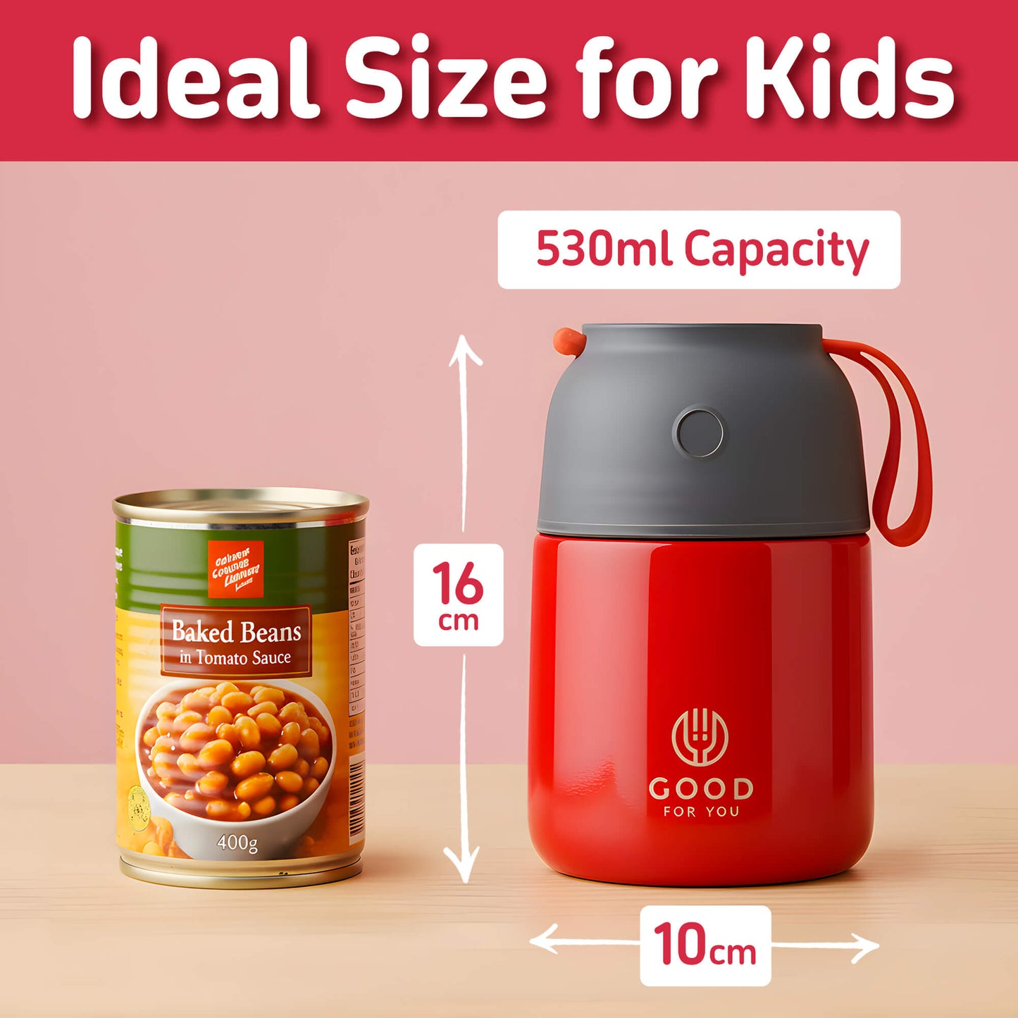 Food Flask For kids-Red 530 ML