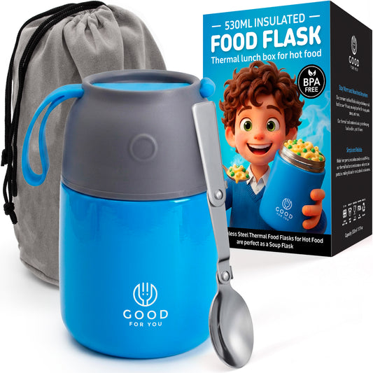 Food Flask For Kids- Blue 530 ML