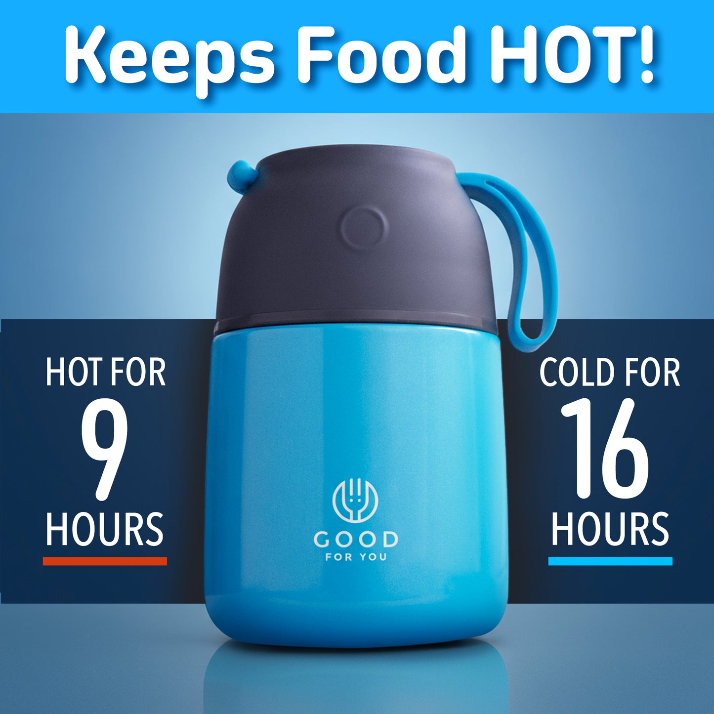 Food Flask For Kids- Blue 530 ML