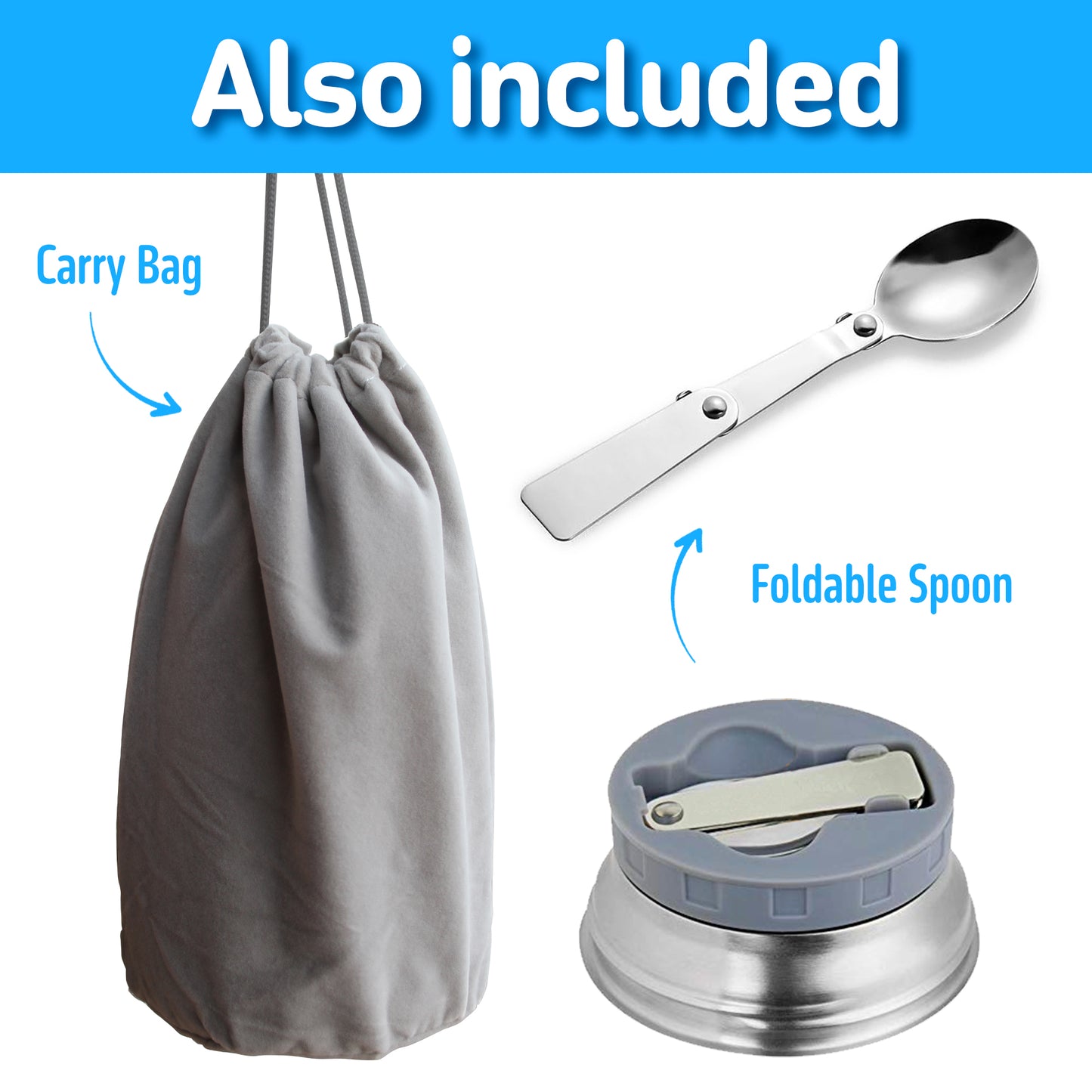 Food Flask For Kids- Blue 530 ML
