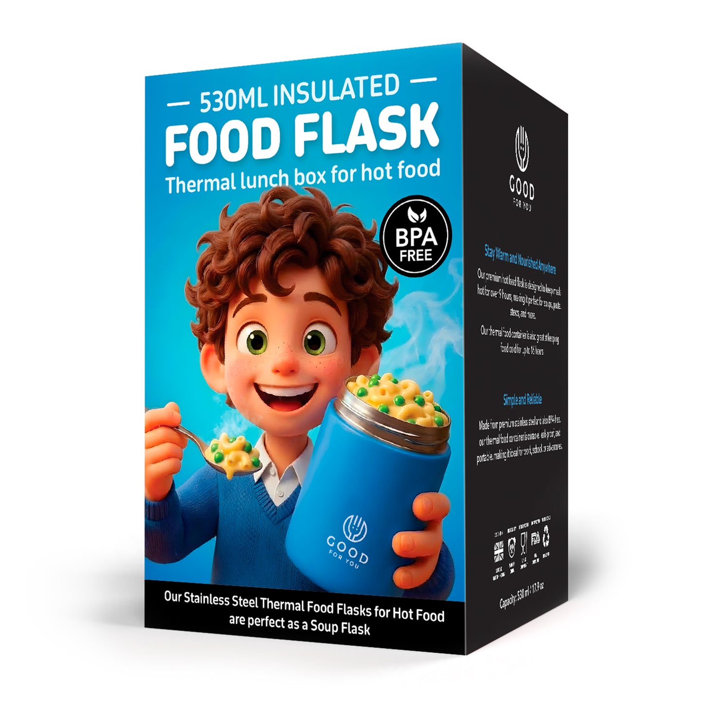 Food Flask For Kids- Blue 530 ML